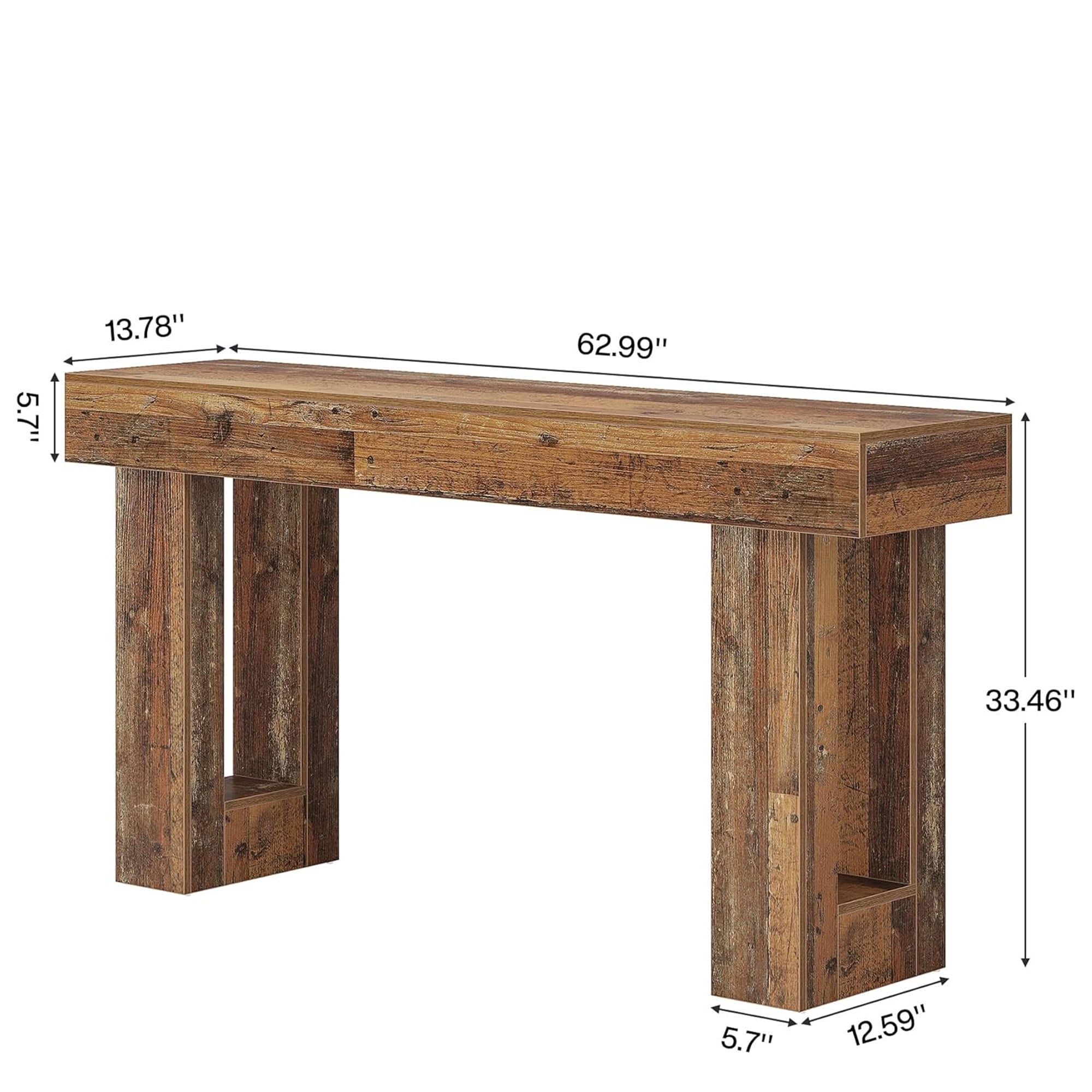 MAYEERTY Console Table with Lower Storage Shelf for Decor & Vasesle