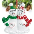 thumbnail image 2 of Expecting Personalized Christmas Ornaments 2023 - Fast & Free 24h Customization – Snow Couple Christmas Decorations with Name - Comes Gift-Wrapped, 2 of 5