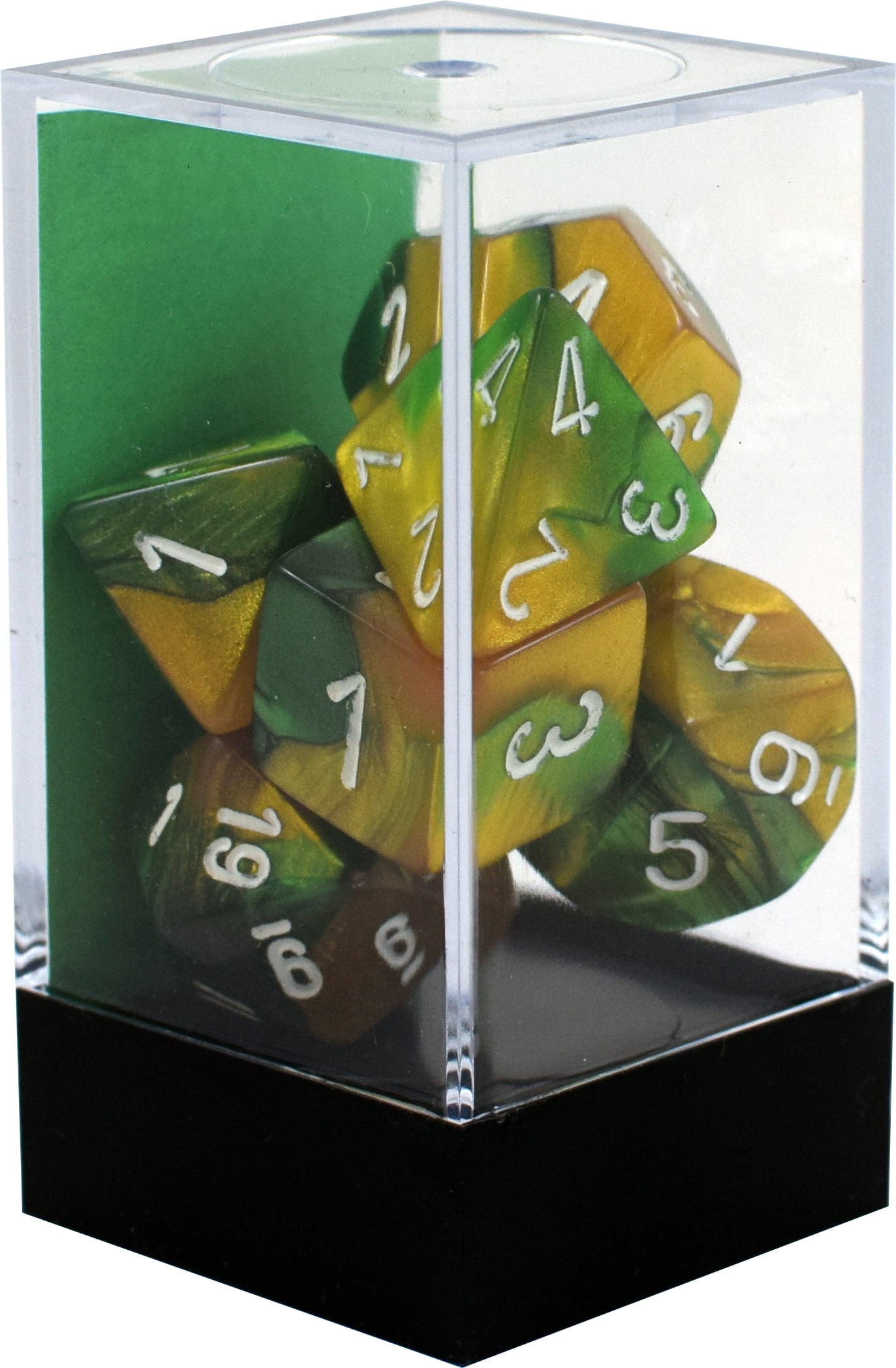 Chessex Chessex Gemini Gold-Green Cubo Set Boxed CHX26425 