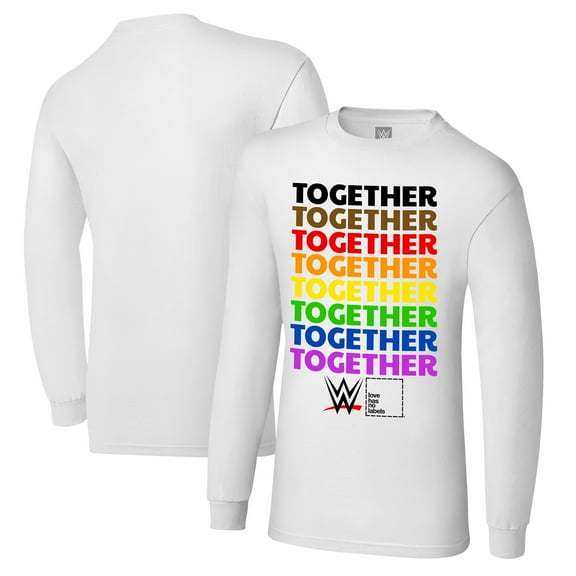 Men's  WWE Together Pride Long Sleeve T-Shirt - White