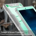 thumbnail image 3 of iPad 9.7 2018/2017 Case with Screen Protector Film, iPad 6th Generation Case, iPad 5th Generation Case, Dteck Heavy 3 IN 1 Rugged Shockproof Case Kickstand Protective Cover, Green, 3 of 8