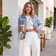 thumbnail image 4 of UDAUDU Wide Leg Sweatpants Women Low Rise Baggy Sweatpants Y2K Drawstring Cotton Lounge Pants Womens 2026 Fall Fashion Pants White XL, 4 of 6