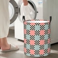 thumbnail image 4 of Lsque Colorful Checkered pattern Laundry Hamper Basket, Tall Woven Rope Hamper Basket for Clothes, Lightweight Storage Basket, Collapsible Waterproof-Medium, 4 of 8