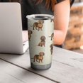 thumbnail image 4 of 20 Oz Dachshund Footprint Coffee Tumbler Double Wall Insulated Stainless Steel Water Bottle | Metal Reusable Thermoses Flask with Cup Cap | Leak & Sweat Proof with Anti-Dust Lid, 4 of 7