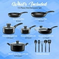 thumbnail image 2 of SereneLife 15 Piece Pots and Pans Non Stick Kitchenware Cookware Set, Black, 2 of 7