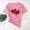 Pink, variant on Women's Love Heart Graphic Tee - V-Neck Valentine T-Shirt Comfy Casual Blouse Gift