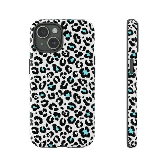 Black & White Leopard Print iPhone 15 Case-iPhone-iPhone Case-Animal Print