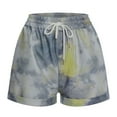 thumbnail image 2 of CALAFEBILA Casual Flowy Cargo Shorts for Women 2025 Summer Mother's Day Tie-Dye Comfy Drawstring Elastic Waist Pocket Loose Lounge Shorts, 2 of 9