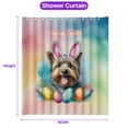 thumbnail image 5 of Happy Easter Yorkshire Terrier with Bunny Ear Headband and Flowers Shower Curtain Yorkie Dog Lover Gifts Waterproof Bathroom Bathtub Curtain - 13001, 5 of 5