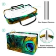 thumbnail image 4 of Peacock Feathers Large Capacity Reusable Foldable Oxford Cloth Storage Bin Shopping Basket Shopping Bag Grocery Bags, 4 of 7