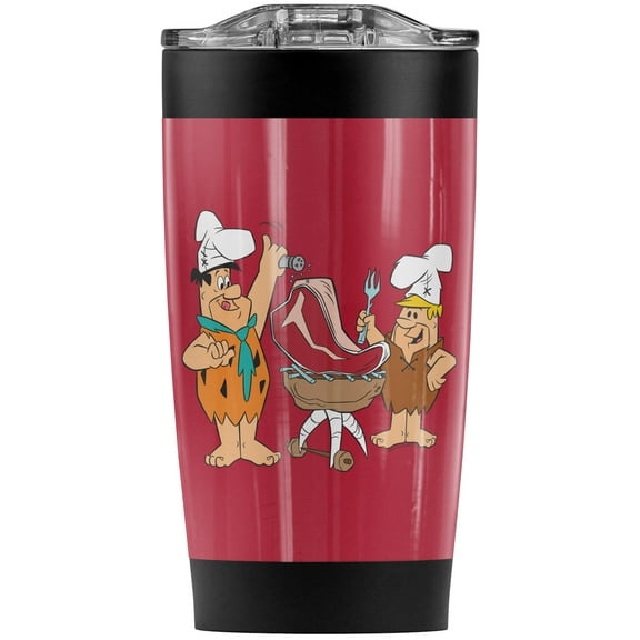 The Flintstones/Beef Stainless Steel Tumbler 20 oz Coffee Travel Mug/Cup, Vacuum Insulated & Double Wall with Leakproof Sliding Lid | Great for Hot Drinks and Cold Beverages