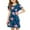 Blue, variant on Girls Summer Dress Size 7-8 Casual A-Line Ruffle Sleeve Midi Dress Floral Print Basic Crew Neck Swing Sundresses 3-4 Years,Blue