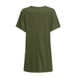 thumbnail image 5 of Womens T Shirts Summer Tops 2025 Solid Color Short Sleeve Crewneck Long Tees with Pockets Tshirts Shirts for Women, 5 of 6