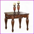 thumbnail image 2 of Cherry Wood Veneer Coffee Table with Carved Apron, 18mm Sleek Top – Durable & Minimalist Living Room Decor, 2 of 6