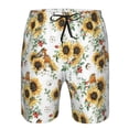 thumbnail image 4 of Naloa Sunflowers Leaves And Birds Men's Beach Shorts, Surfing shorts, Swim trunks, Quick Dry Swim Trunks for Surfing Beach Fun - XX-Large, 4 of 9