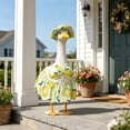 thumbnail image 4 of Porch Goose Outfit Set with Printed Sun Hat Bow Top Skirt, 23 Inch Porch Gander Statue Costume, Summer Garden Yard Decor, 4 of 6