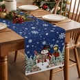 thumbnail image 3 of Navy Blue Snowman Christmas Dresser Scarf Farmhouse, Dining Table Decorations for Wedding/Parties, Gifts Xmas Tree Snowflake Elk Table Runner 36 Inches Long for Kitchen Dining, 13 x 36 In, 3 of 9