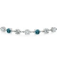 thumbnail image 2 of Gem Stone King 2.91 Ct Round and E-F Lab Grown Diamond London Blue Topaz 925 Sterling Silver Tennis Bracelet for Women (Fully Adjustable up to 9 inch), 2 of 3