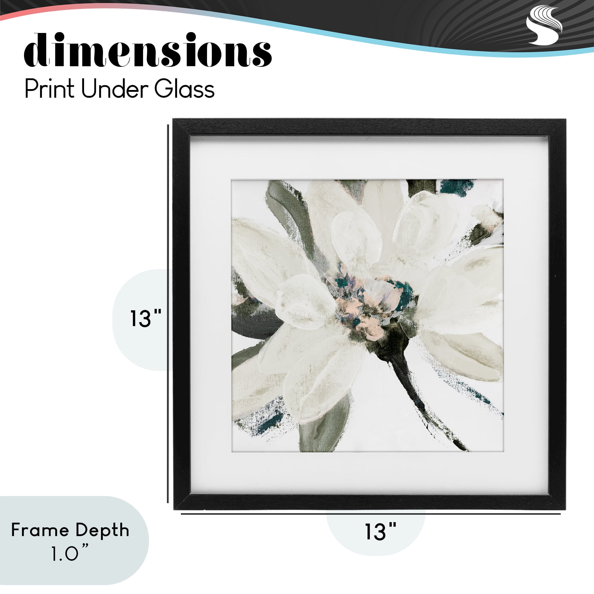 Stupell Industries Naturally Blooming Botanical Black Framed Print Under Glass, design by Lanie Loreth