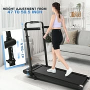 Simpfree Walking Pad with 6% Incline,3 in 1 Under Desk Treadmill with Height-Adjustable Desk 300lbs Capacity,Foldable Treadmill with Adjustable Handle,Touch Screen Remote Control,2s Folding,0.5-7.5mp