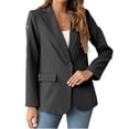 thumbnail image 5 of Womens Button Long Sleeve Suit Jackets Business Casual Solid Color Lady Blazer, 5 of 5