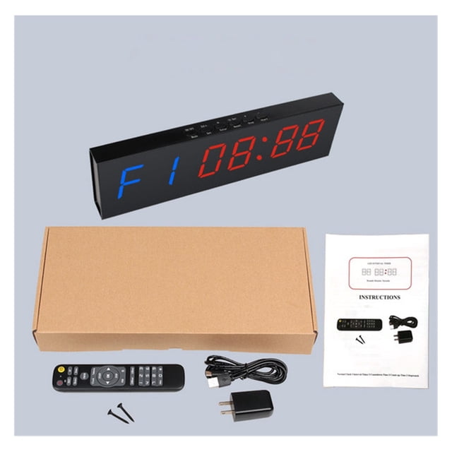 1.8" 6 Digits LED Interval Timer Count Down/Up Clock Stopwatch Workout Timer For Garage Home Gym Sport Training ,Versatile Applications