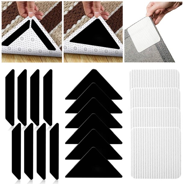 Washable Non Slip Rug Pads Grippers for Area Rugs, Grip Rug Corners to