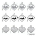 thumbnail image 3 of Heart ornaments, Hanging ornaments, 12Pcs Valentine's Day Ornaments, Silver plastic heart decorations, Romantic decor for wedding, anniversary, Christmas tree, 3 of 6