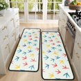 thumbnail image 4 of Kitchen Rugs Sets Of 2,LightColorful BirdsFootprints Pattern Anti Fatigue Kitchen Mat Rugs Non Slip Washable,Decorative Kitchen Floor Mats for Kitchen,Sink,Laundry,17"x47"+17"x47", 4 of 5