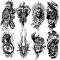 thumbnail image 1 of Tatuaje Temporal Wdftyju Esqueleto Tigre León Animal Cuerpo Arte Completo Falso 8 Uds Libre de BPA, 1 of 4