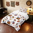 thumbnail image 2 of Manfei Funny US Flag Duck Twin Comforter Sets, Fast Food Bedding Set, Red White Blue, Polka Dots Reversible 2 Pieces, 1 Comforter and 1 Pillowcase, 2 of 6
