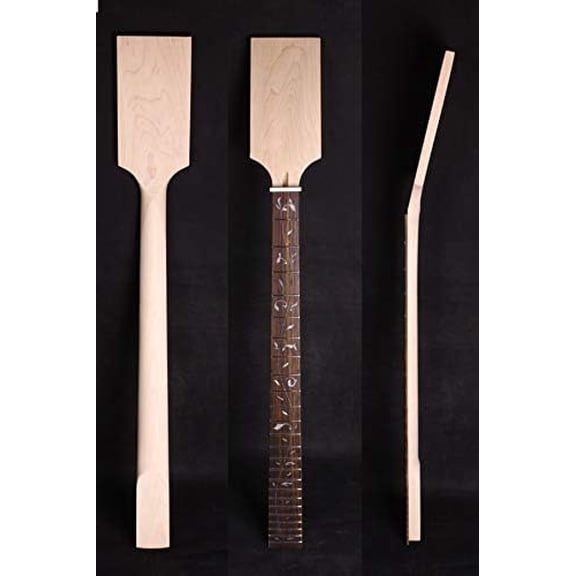 Bass Guitar Neck 24Fret 34inch Canada Maple Rosewood Fretboard Paddle Head Vine Inlay$$Music
