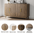 thumbnail image 4 of GZXS Modern 4-Door Buffet Cabinet in Walnut Finish, 55"W Storage Sideboard with Golden Metal Handles, Adjustable Shelves, Solid Wood Legs, for Home, Entryway, Dining Room, 4 of 6