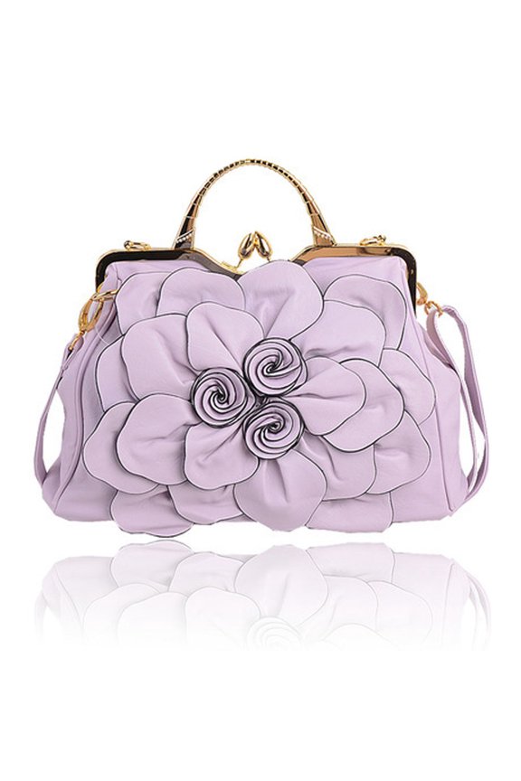 Flower Purse with Clasp Violet
