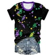 thumbnail image 2 of BOOMILK Mardi Gras Shirts for Women Trendy Print Crew Neck Tunic T-shirts Loose Short Sleeve Summer Graphic Tees Plus Size, 2 of 3