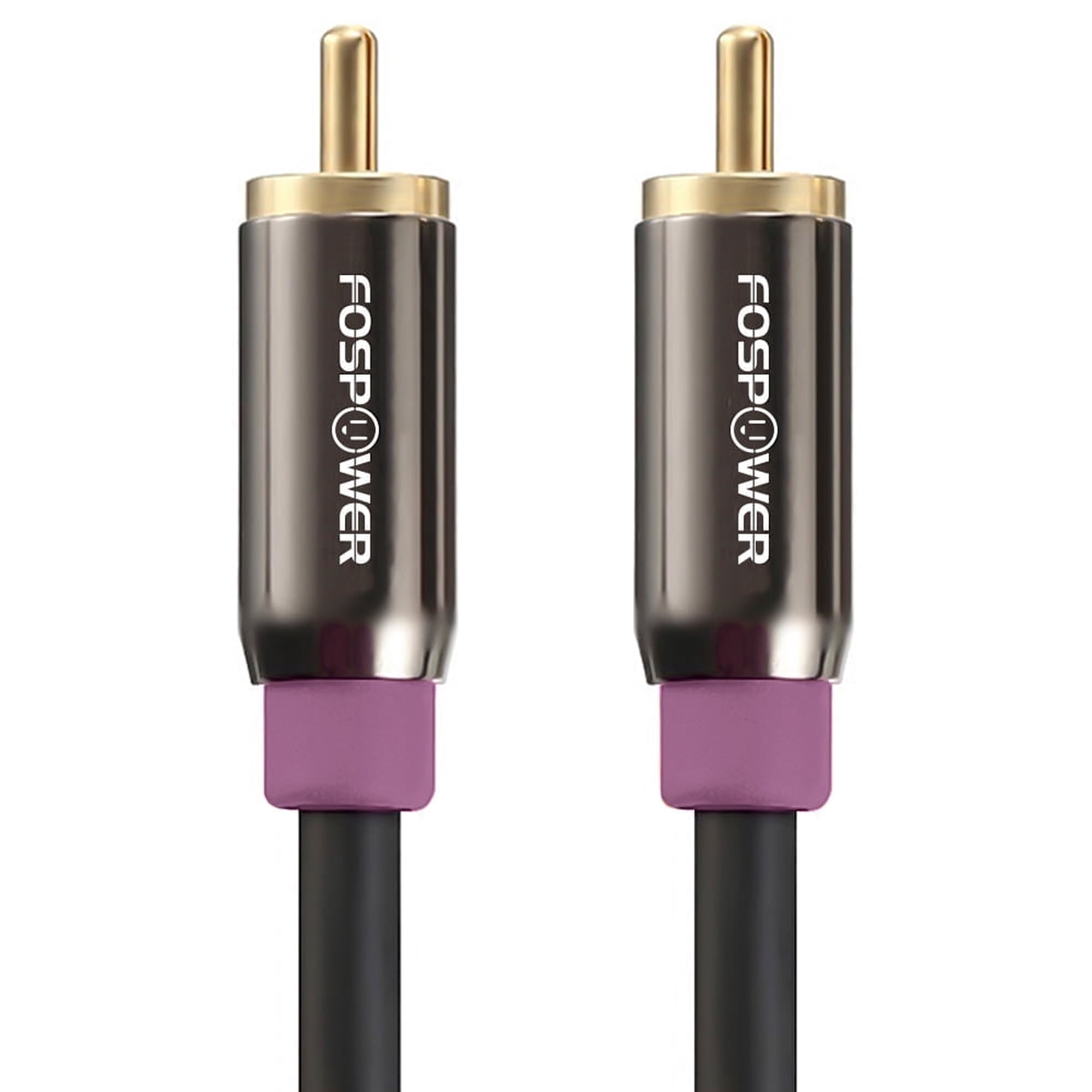 FosPower Subwoofer Cable Audio RCA to RCA (25 Feet), 24K Gold Plated 1-Male to 1-Male Dual Shielded Cord