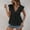 Black women v neck blouse a1, variant on Women V Neck Ruffle Eyelet Blouse Boho Casual Tops Summer Trendy T-Shirts Vacation Fashion Clothes, Coffee M