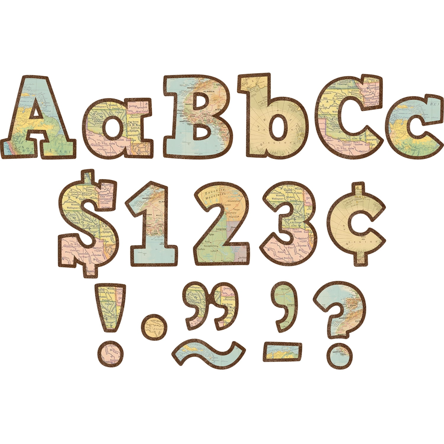 Teacher Created Resources Travel the Map Bold Block 4 Letters Combo Pack 230 Pieces