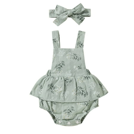 

WuLIQna Baby Girl Floral Romper Spaghetti Strap Jumpsuit Shorts Toddler winter verall Clothes Cotton Outfits Play Jumpsuit Clothing Romper Cartoon Printed Pajamas kids Sleep Romper Romper&Jumpsuit