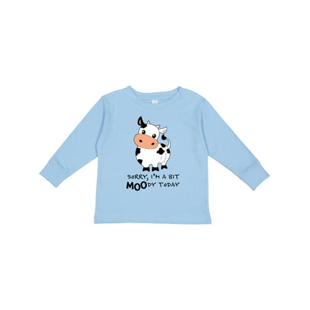 

Inktastic Sorry I m a Bit MOOdy Today Cute Cow Pun Gift Toddler Boy or Toddler Girl Long Sleeve T-Shirt