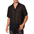 thumbnail image 4 of INSPIRE CHIC Sheer Shirt for Men's Short Sleeve See Through Tops Button Down Point Collar Clubwear Shirts, 4 of 5