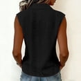 thumbnail image 3 of Women's Sleeveless Eyelet Embroidery Blouse Lapel Collar Button Shirt Dressy Casual Tank Tops Lightweight Breathable Daily Wear Black M, 3 of 5