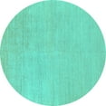 thumbnail image 1 of Ahgly Company Indoor Round Oriental Turquoise Blue Industrial Area Rugs, 5' Round, 1 of 4