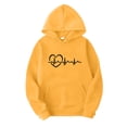 thumbnail image 1 of Sudadera con capucha Gibobby casual de manga larga con estampado de electrograma para mujer Amarillo S, 1 of 2