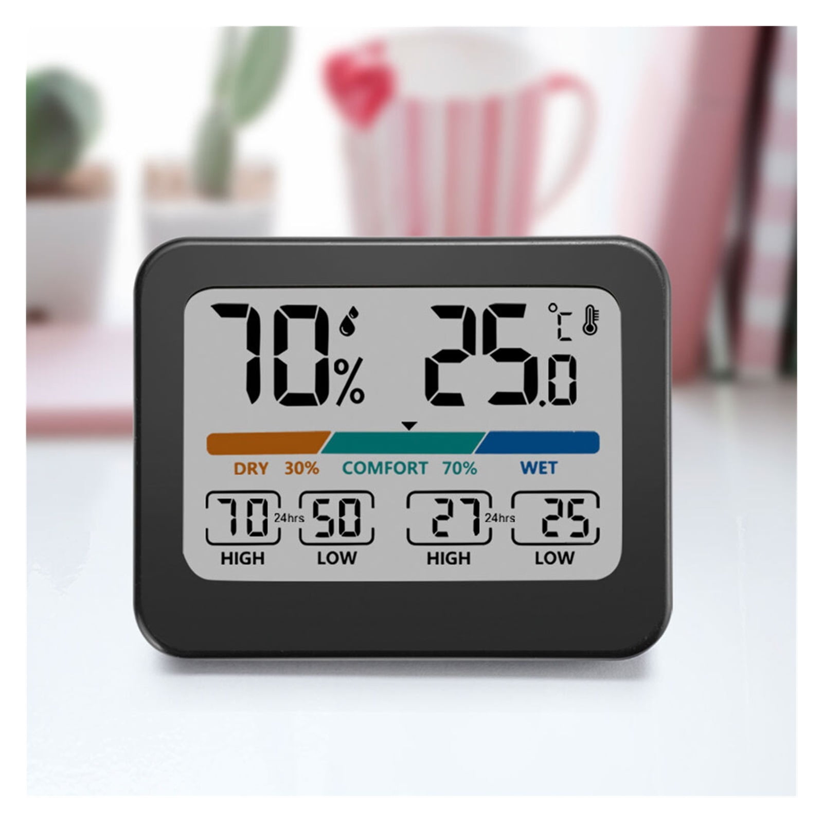2PCS Digital Temperature Humidity Meter Room Thermometer Max Min Records for Home Office Bedroom ,Simple Operation