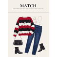 thumbnail image 5 of SHEWIN Womens Sweaters Striped Color Block Chunky Cardigans Button Down Long Sleeve V Neck Loose Knit Fall Sweater Coats Fashion, 5 of 8
