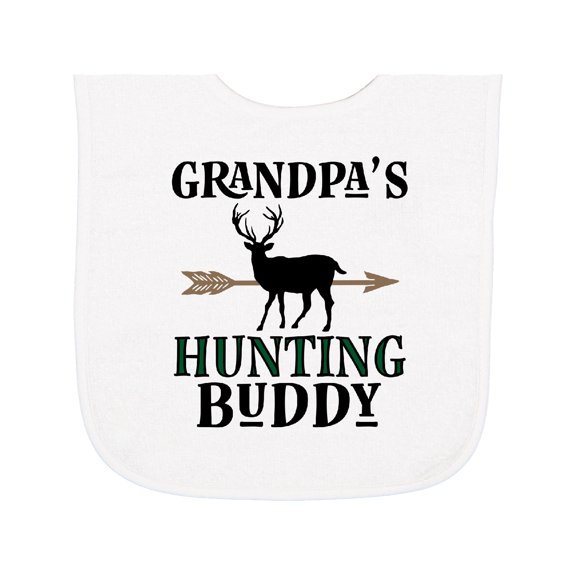 Inktastic Bow Hunter Grandpa Hunting Buddy Baby Terry Cloth Bib