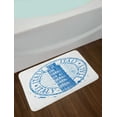 thumbnail image 2 of Italy Bath Mat, Leaning Tower of Pisa in Italy Historic Landmark Watercolour Illustration, Plush Bathroom Decor Mat with Non Slip Backing, 29.5" X 17.5", Azure Blue and White, by Ambesonne, 2 of 2