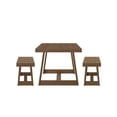 thumbnail image 4 of Plank+Beam Solid Wood Farmhouse Dining Table Set with 2 Benches for 6, Pecan Wirebrush, 4 of 8
