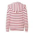 thumbnail image 6 of Winter Striped Drawstring Hooded Long Sleeve Sweatshirt Top for Women Cozy Casual Pullover, 6 of 8